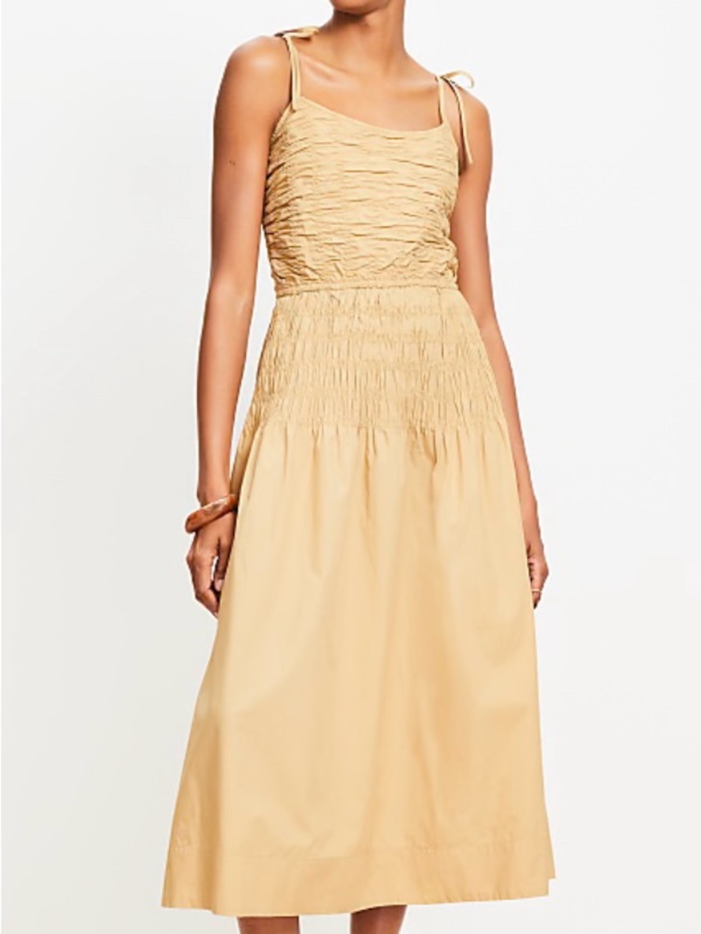 LOFT NWT Maize Smocked MIDI Dress
